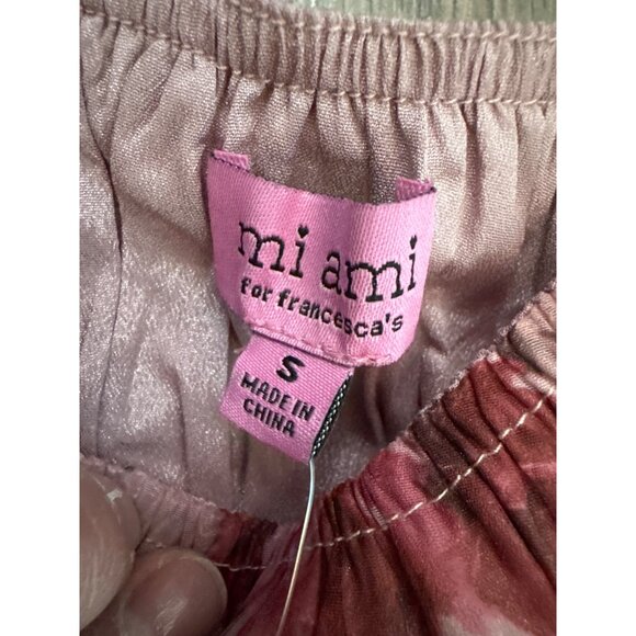 MIAMI For Francescas Whimsical Pink Romanic Floral Puff Sleeve Mini Milkmaid Dre - Picture 5 of 11